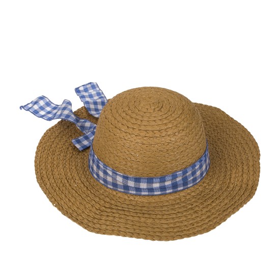 Καπέλο Ψάθινο Με Χρωματιστή Λωρίδα 98%  Ψάθα/2%  Polyester Μέγεθος One Size 37x37x12cm Σε 2 Χρώματα