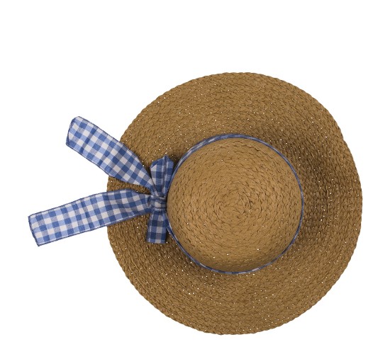 Καπέλο Ψάθινο Με Χρωματιστή Λωρίδα 98%  Ψάθα/2%  Polyester Μέγεθος One Size 37x37x12cm Σε 2 Χρώματα