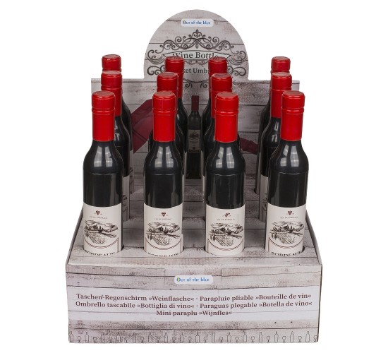 Ομπρέλα Τσέπης Μπουκάλι Κρασιού Μοβ Πλαστικό/Μέταλλο 90cm