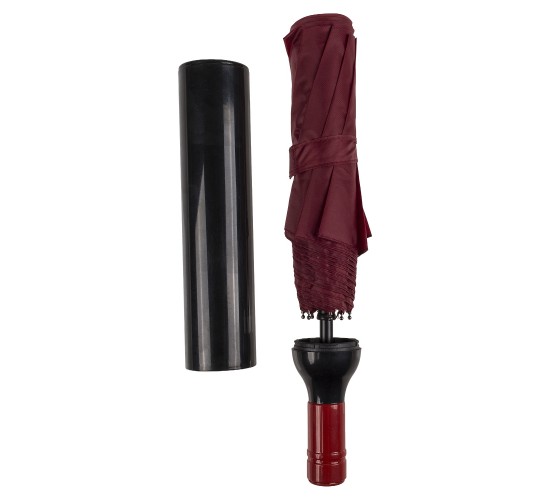 Ομπρέλα Τσέπης Μπουκάλι Κρασιού Μοβ Πλαστικό/Μέταλλο 90cm