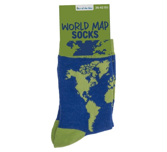 Κάλτσες Παγκόσμιος Χάρτης Μπλε/Πράσινο 70%  Βαμβάκι/25%  Polyester/5%  Ελαστάνη Μέγεθος 36-42