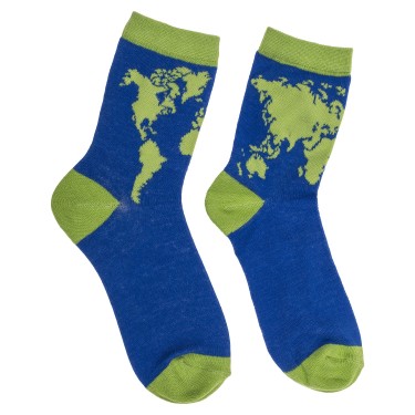 Κάλτσες Παγκόσμιος Χάρτης Μπλε/Πράσινο 70%  Βαμβάκι/25%  Polyester/5%  Ελαστάνη Μέγεθος 36-42