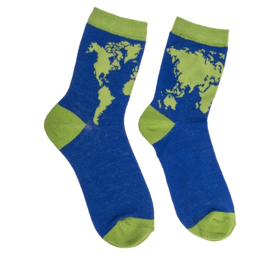 Κάλτσες Παγκόσμιος Χάρτης Μπλε/Πράσινο 70%  Βαμβάκι/25%  Polyester/5%  Ελαστάνη Μέγεθος 36-42