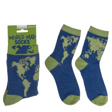 Κάλτσες Παγκόσμιος Χάρτης Μπλε/Πράσινο 70%  Βαμβάκι/25%  Polyester/5%  Ελαστάνη Μέγεθος 36-42