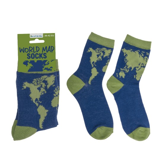 Κάλτσες Παγκόσμιος Χάρτης Μπλε/Πράσινο 70%  Βαμβάκι/25%  Polyester/5%  Ελαστάνη Μέγεθος 36-42