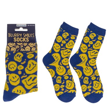 Κάλτσες Χαμόγελα Κίτρινο/Μπλε 70%  Βαμβάκι/25%  Polyester/5%  Ελαστάνη Μέγεθος 36-42