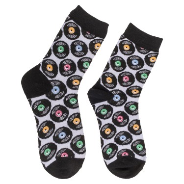 Κάλτσες Δίσκοι Βινυλίου Μαύρο 70%  Βαμβάκι/25%  Polyester/5%  Ελαστάνη Μέγεθος 42-46