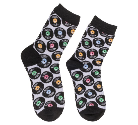 Κάλτσες Δίσκοι Βινυλίου Μαύρο 70%  Βαμβάκι/25%  Polyester/5%  Ελαστάνη Μέγεθος 42-46