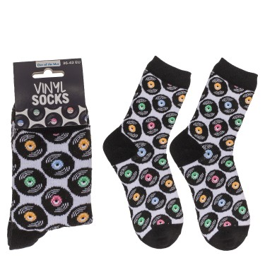 Κάλτσες Δίσκοι Βινυλίου Μαύρο 70%  Βαμβάκι/25%  Polyester/5%  Ελαστάνη Μέγεθος 42-46