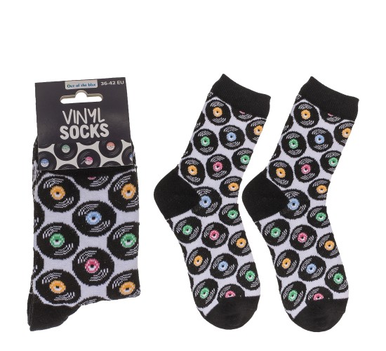 Κάλτσες Δίσκοι Βινυλίου Μαύρο 70%  Βαμβάκι/25%  Polyester/5%  Ελαστάνη Μέγεθος 42-46