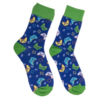 Κάλτσες Gaming Μπλε/Πράσινο 70%  Βαμβάκι/25%  Polyester/5%  Ελαστάνη Μέγεθος 42-46