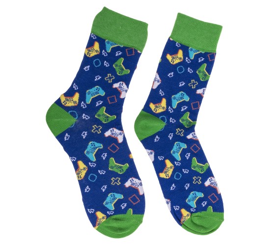 Κάλτσες Gaming Μπλε/Πράσινο 70%  Βαμβάκι/25%  Polyester/5%  Ελαστάνη Μέγεθος 42-46