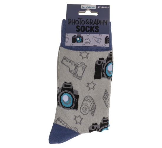Κάλτσες Φωτογραφική Μηχανή Λευκό/Μπλε 70%  Βαμβάκι/25%  Polyester/5%  Ελαστάνη Μέγεθος 42-46