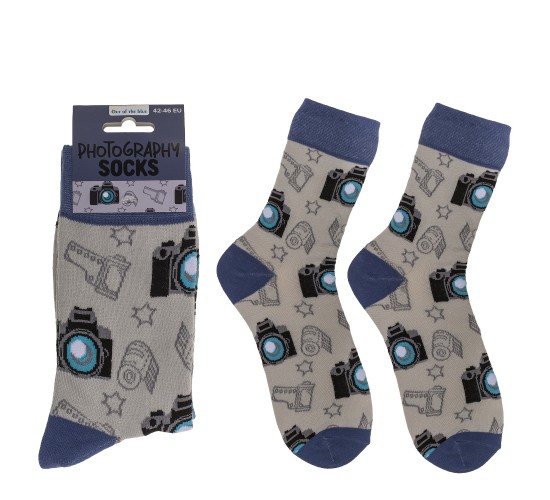 Κάλτσες Φωτογραφική Μηχανή Λευκό/Μπλε 70%  Βαμβάκι/25%  Polyester/5%  Ελαστάνη Μέγεθος 42-46