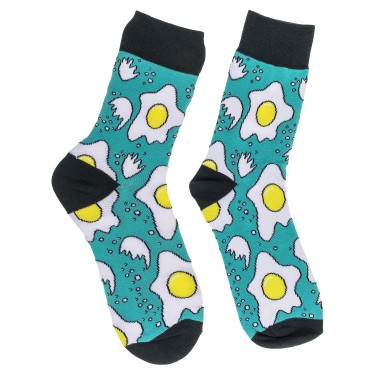 Κάλτσες Τηγανητά Αυγά Τιρκουάζ/Λευκό/Μαύρο 70%  Βαμβάκι/25%  Polyester/5%  Ελαστάνη Μέγεθος 42-46