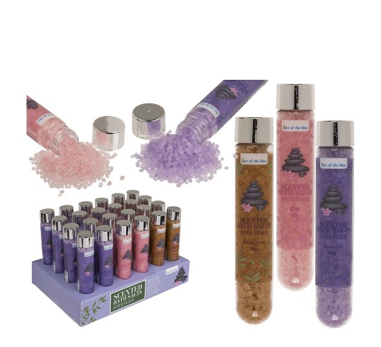 Αρωματικά Άλατα Μπάνιου 80g Σε Πλαστικό Σωλήνα Σε 3 Αρώματα