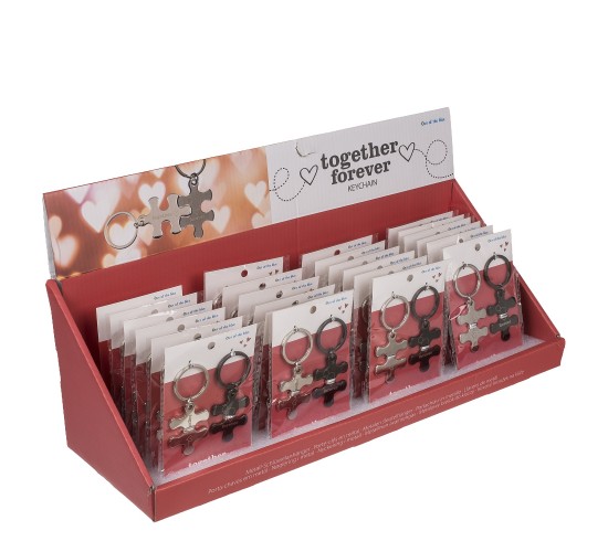 Σετ Μπρελόκ Κομμάτια Παζλ ‘Together Forever’ Ασημί Μέταλλο 2Τμχ