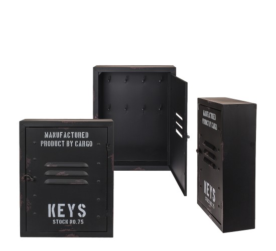 Κλειδοθήκη ‘Cargo’ 8 Θέσεων Μαύρο Μέταλλο 23x9x30cm