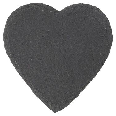Σουβέρ Καρδιά Μαύρο Πέτρα 10cm Σετ 4Τμχ