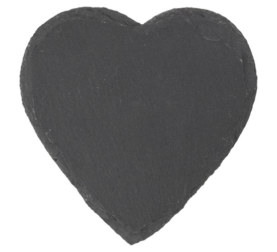 Σουβέρ Καρδιά Μαύρο Πέτρα 10cm Σετ 4Τμχ