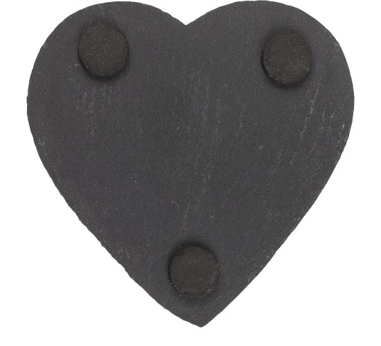 Σουβέρ Καρδιά Μαύρο Πέτρα 10cm Σετ 4Τμχ