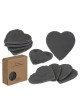 Σουβέρ Καρδιά Μαύρο Πέτρα 10cm Σετ 4Τμχ