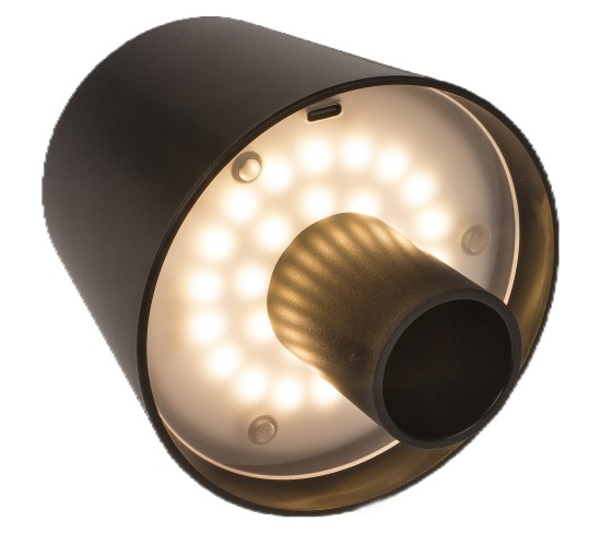 Επιτραπέζιο Φωτιστικό LED Φορητό Για Μπουκάλι Μαύρο Πλαστικό 11x10.5cm