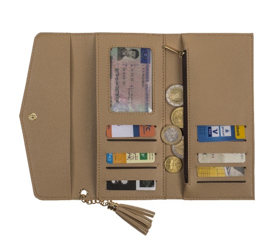 Πορτοφόλι Με Θήκη Με Φερμουάρ Δερματίνη 19x9.5cm Σε 4 Χρώματα