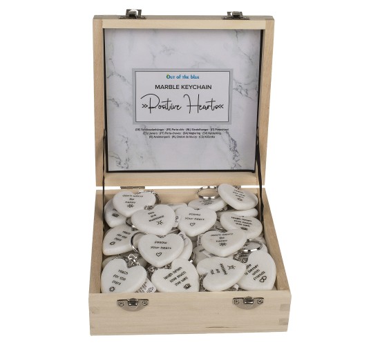 Μπρελόκ Καρδιά Μάρμαρο/Μέταλλο 4x0.5cm Σε 6 Σχέδια