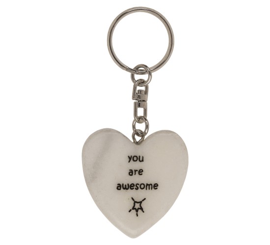 Μπρελόκ Καρδιά Μάρμαρο/Μέταλλο 4x0.5cm Σε 6 Σχέδια