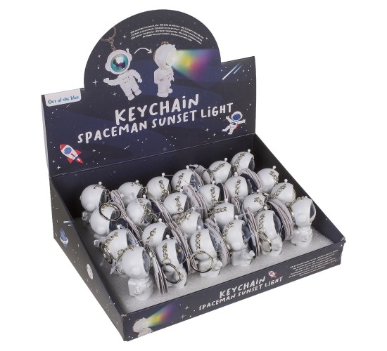 Μπρελόκ Αστροναύτης Με Φως Μπαταρίας Λευκό Πλαστικό/Μέταλλο
