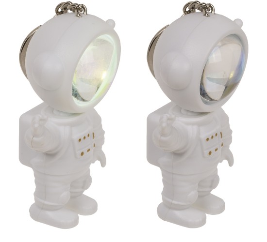 Μπρελόκ Αστροναύτης Με Φως Μπαταρίας Λευκό Πλαστικό/Μέταλλο