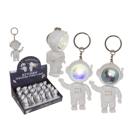 Μπρελόκ Αστροναύτης Με Φως Μπαταρίας Λευκό Πλαστικό/Μέταλλο