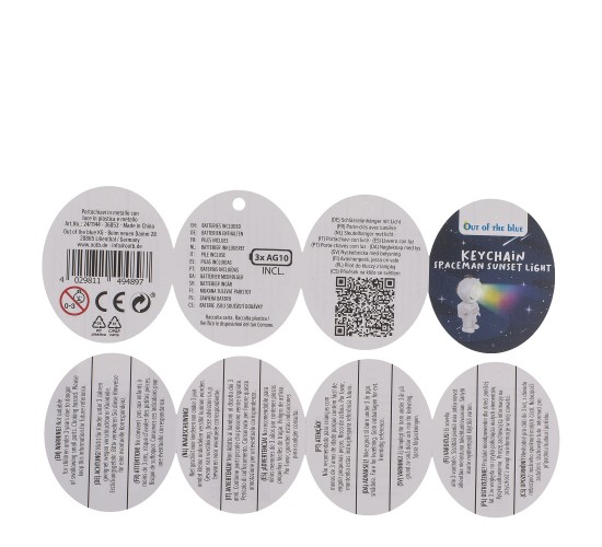 Μπρελόκ Αστροναύτης Με Φως Μπαταρίας Λευκό Πλαστικό/Μέταλλο