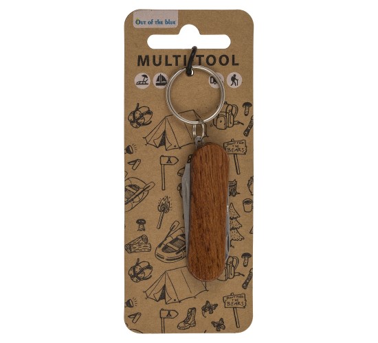 Μπρελόκ Πολυεργαλείο Σουγιάς Μέταλλο/Ξύλο 6x2x1cm