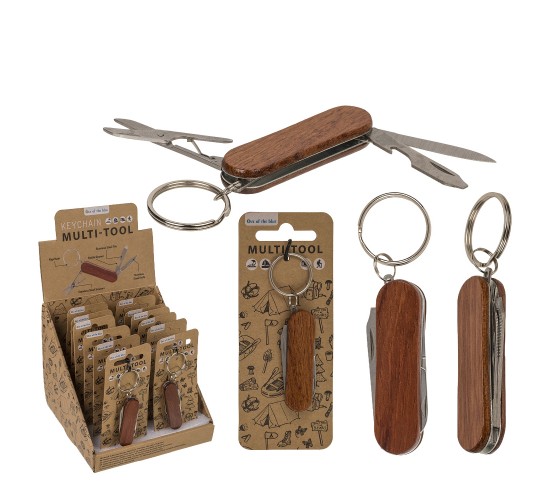 Μπρελόκ Πολυεργαλείο Σουγιάς Μέταλλο/Ξύλο 6x2x1cm
