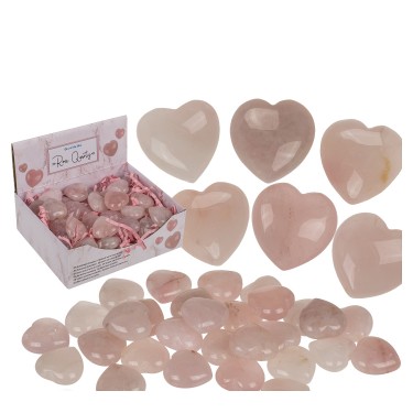 Καρδιά Χαλαζία Ροζ 2.5cm