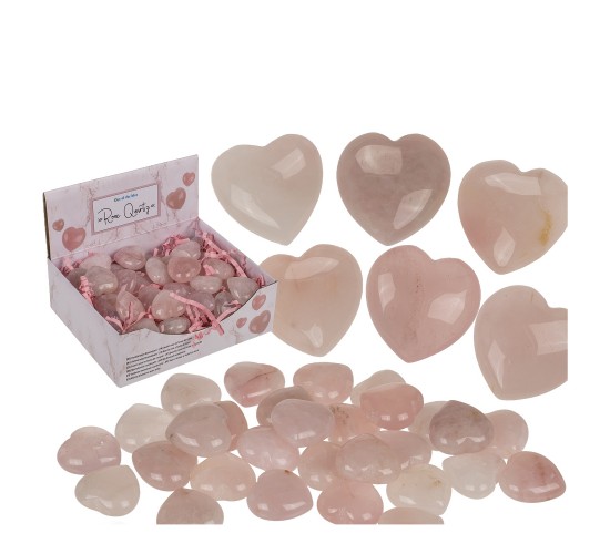 Καρδιά Χαλαζία Ροζ 2.5cm