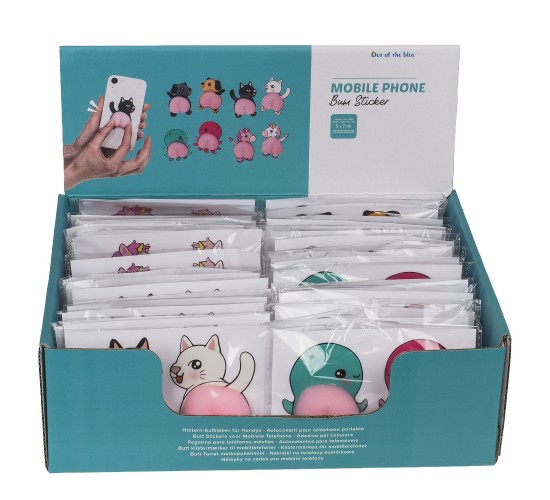 Βάση Κινητού Αυτοκόλλητος Πισινός Ζωάκι 7.5cm Σετ 2Τμχ Σε 4 Σχέδια