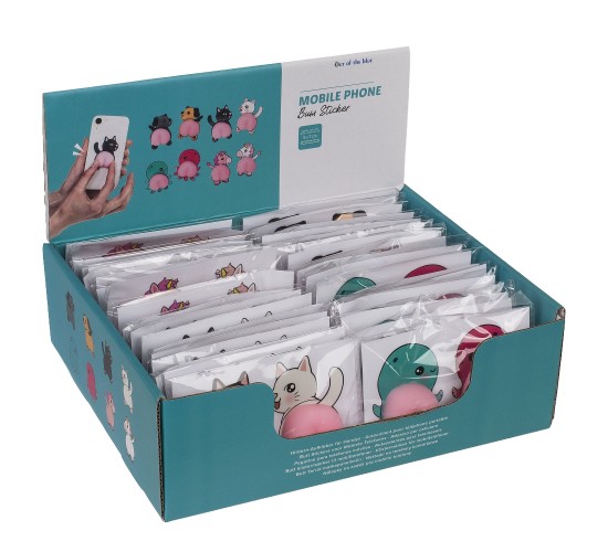 Βάση Κινητού Αυτοκόλλητος Πισινός Ζωάκι 7.5cm Σετ 2Τμχ Σε 4 Σχέδια