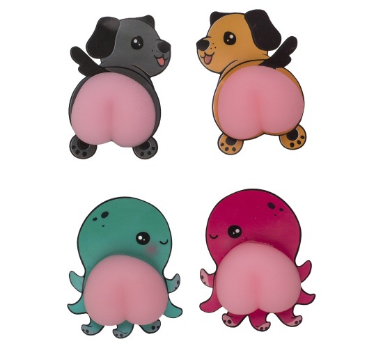 Βάση Κινητού Αυτοκόλλητος Πισινός Ζωάκι 7.5cm Σετ 2Τμχ Σε 4 Σχέδια