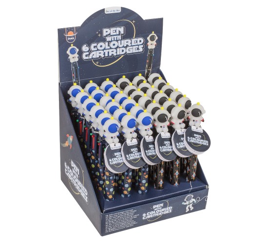 Στυλό 6 Χρωμάτων Μελανιού Διάστημα Πλαστικό 17.8cm Σε 2 Χρώματα