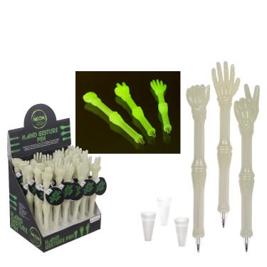 Στυλό Χέρι Σκελετού Ευλύγιστο Φωσφοριζέ 13.5cm Σε 3 Σχέδια