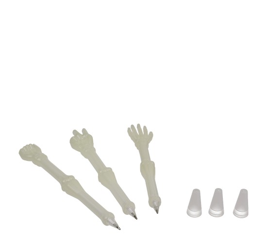 Στυλό Χέρι Σκελετού Ευλύγιστο Φωσφοριζέ 13.5cm Σε 3 Σχέδια