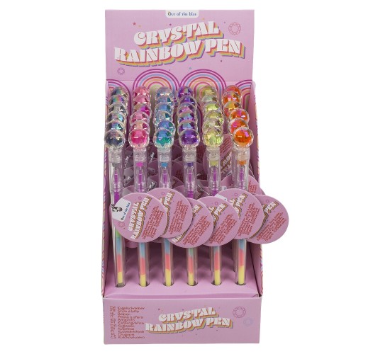 Στυλό Ουράνιο Τόξο Διάφανο Πλαστικό 17cm Σε 6 Χρώματα