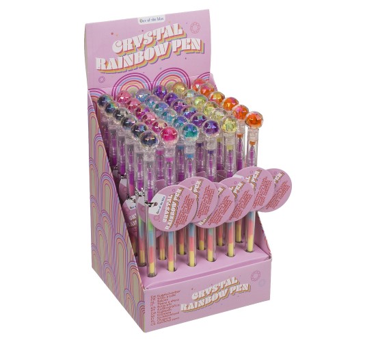 Στυλό Ουράνιο Τόξο Διάφανο Πλαστικό 17cm Σε 6 Χρώματα