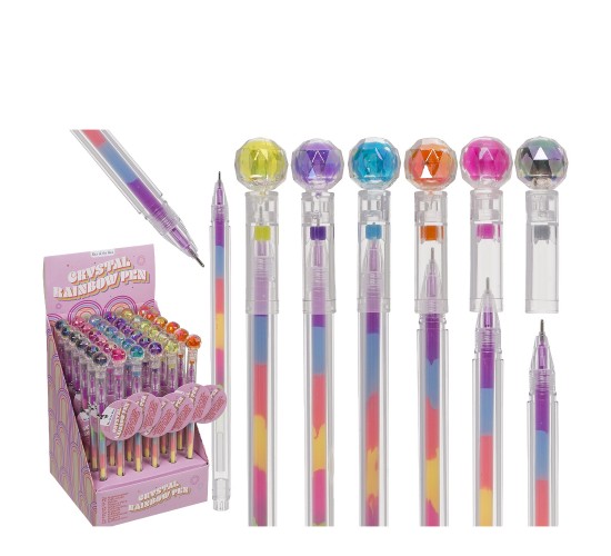 Στυλό Ουράνιο Τόξο Διάφανο Πλαστικό 17cm Σε 6 Χρώματα