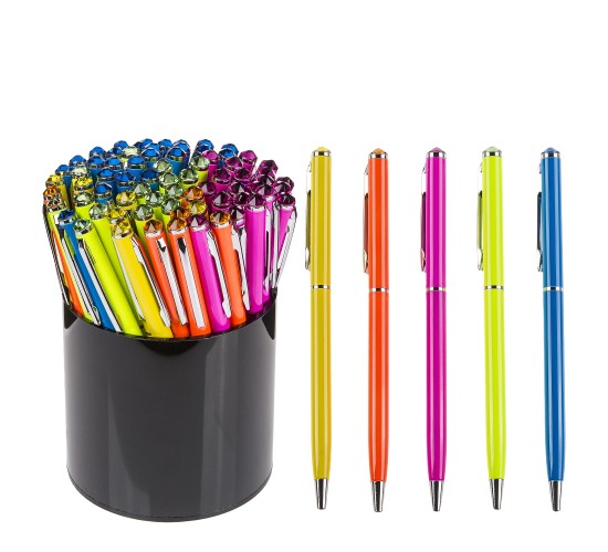 Στυλό Με Πετράδι Σβαρόφκσι Μεταλλικό Σε 5 Χρώματα