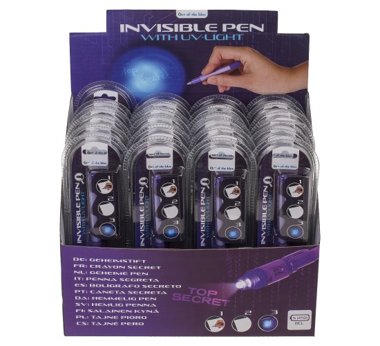 Στυλό Με Αόρατο Μελάνι Και Φακό UV Μοβ Πλαστικό