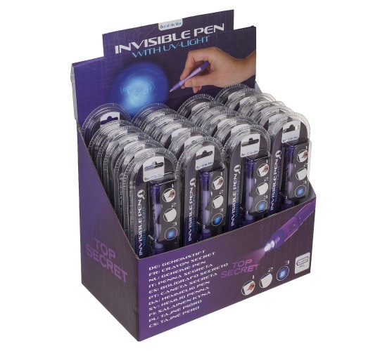 Στυλό Με Αόρατο Μελάνι Και Φακό UV Μοβ Πλαστικό